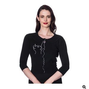 NWT Banned apparel Cat scalloped cardigan